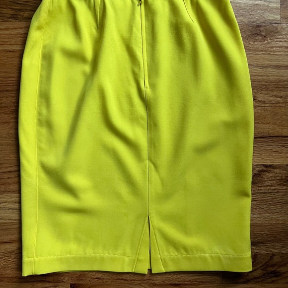 VTG. Thierry Mugler yellow wool pencil skirt The 24 collection women's S France - Picture 4 of 9